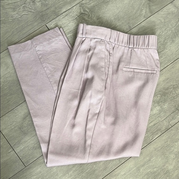 H&M Lavender Linen Blend Ankle Length Pants, Size 12 - Picture 2 of 9